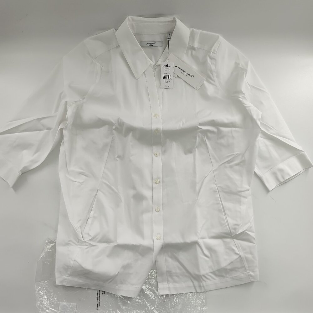 Foxcroft Kayla 3/4 Stretch Sz14 White     P#84@CMK